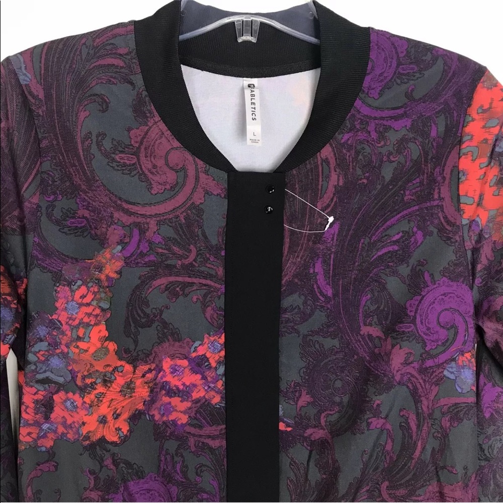 Fabletics Full Zip Ribbed Hem Jacket Size Large E… - image 2